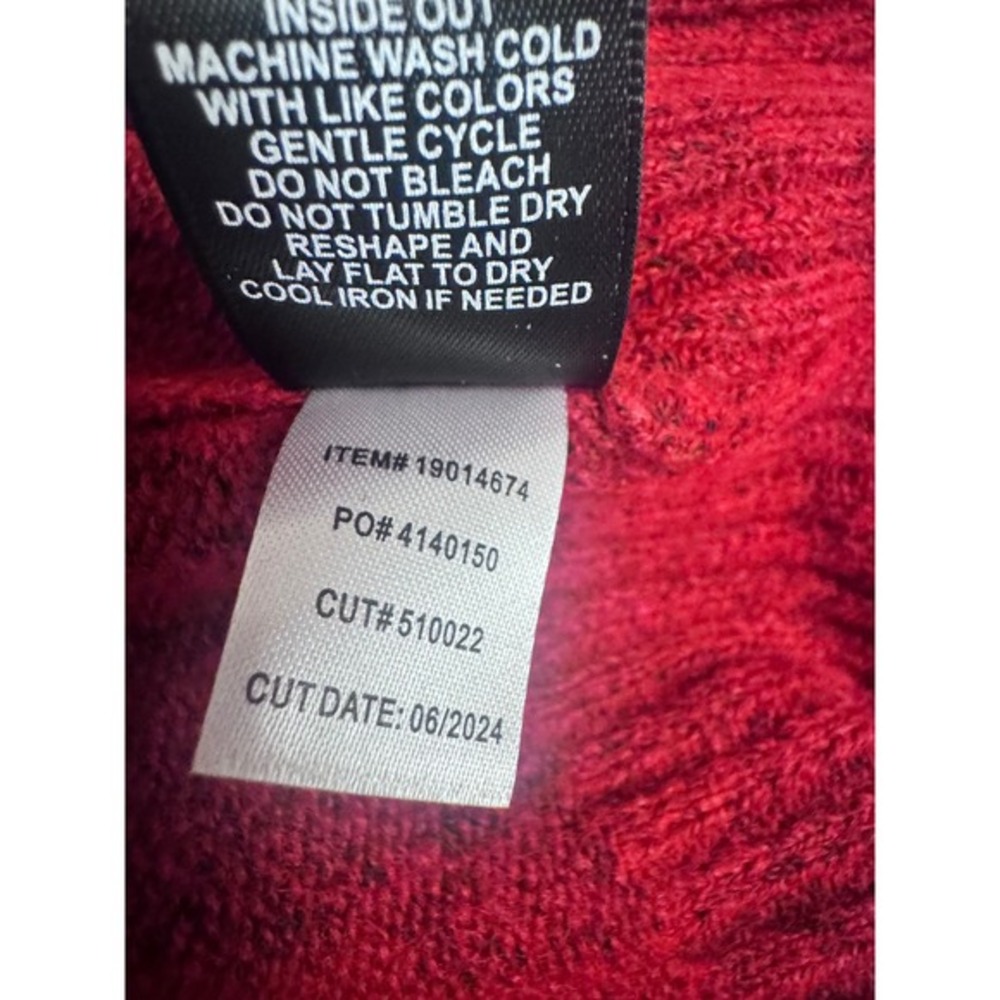 Torrid Vegan Cashmere Pullover Sweater Jester Red Marled Knit Crew Neck 3X 3 NEW - Picture 5 of 6